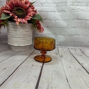 vintage Champagne/Tall Sherbet Nouveau Gold by Colony glass amber colored MCM